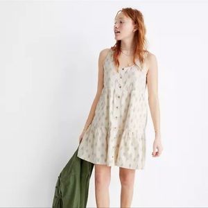 Madewell Button-Front Tiered Dress in Ikat Sz Large